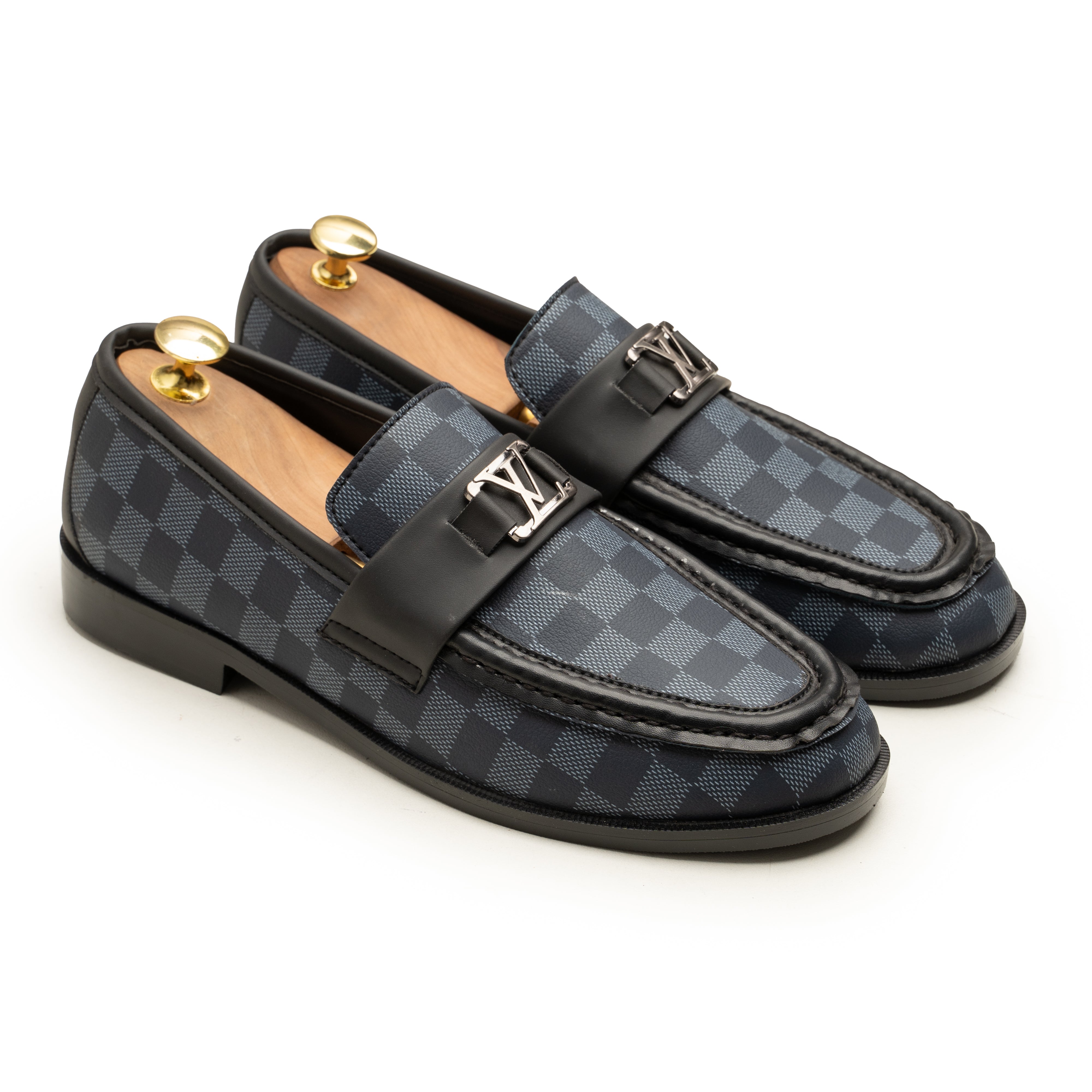 LV Check Loafers Blue Blake England LV Check Loafers Blue Blake England