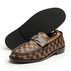 LV Check Loafers Brown