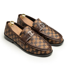 LV Check Loafers Brown
